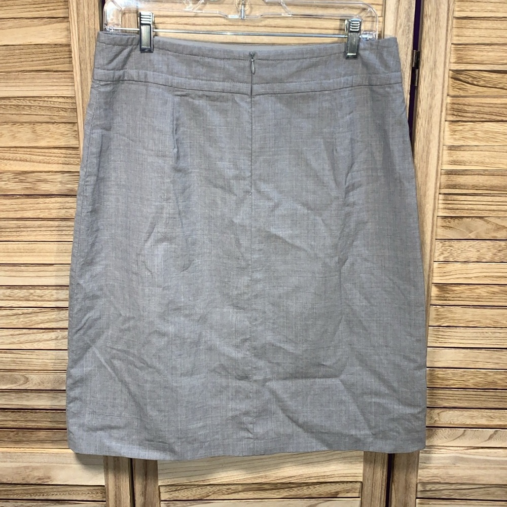 Banana Republic Lined Gray Midi Skirt Zipper Size 8 - Picture 3 of 8